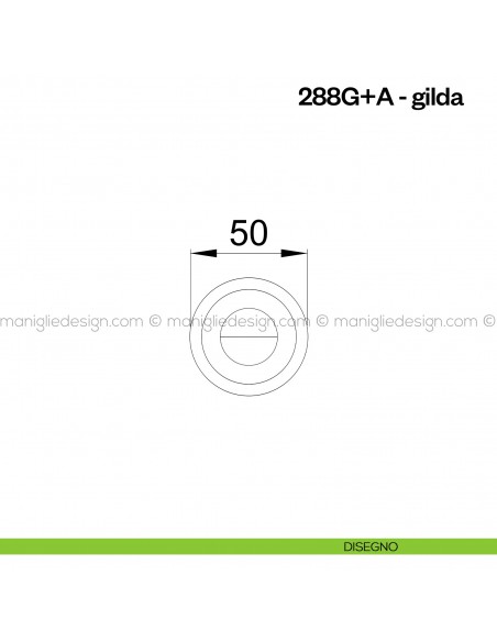 Nottolino per porta 288 Poggi Mariani su rosetta Gilda disegno