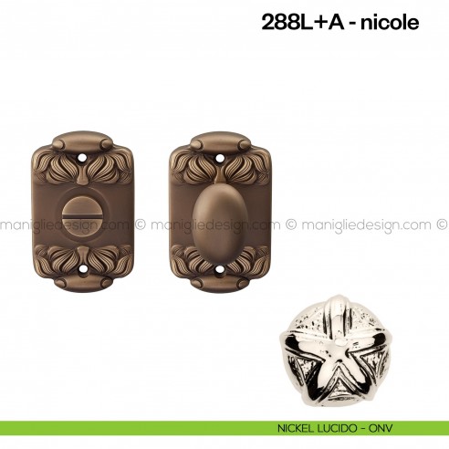 Nottolino per porta 288 Poggi Mariani su rosetta Nicole nickel lucido - ONV
