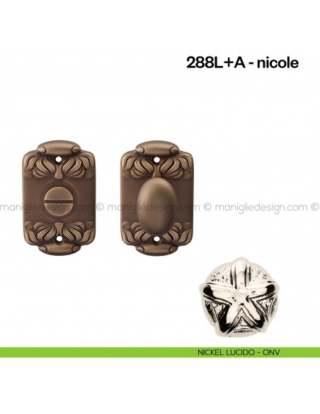 Nottolino per porta 288 Poggi Mariani su rosetta Nicole nickel lucido - ONV