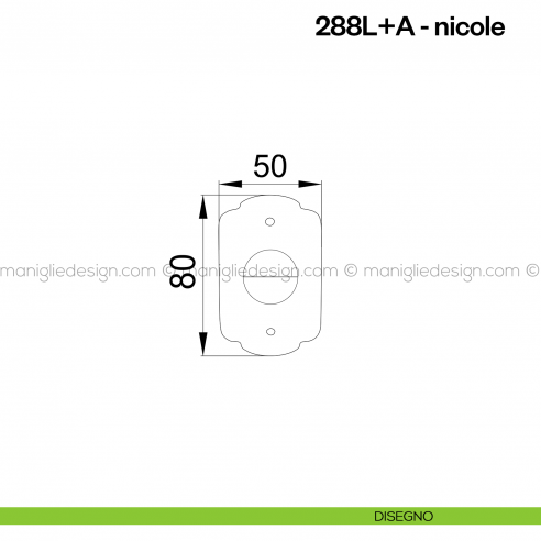 Nottolino per porta 288 Poggi Mariani su rosetta Nicole disegno