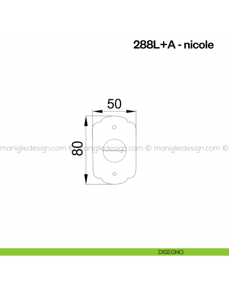 Nottolino per porta 288 Poggi Mariani su rosetta Nicole disegno