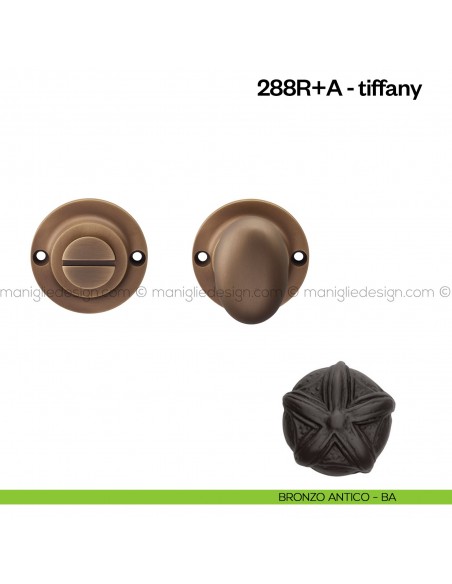 Nottolino per porta 288 Poggi Mariani su rosetta Tiffany bronzo antico - BA