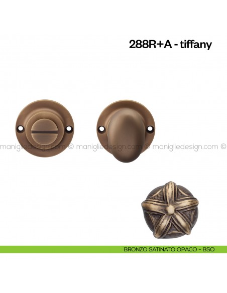 Nottolino per porta 288 Poggi Mariani su rosetta Tiffany bronzo satinato opaco - BSO