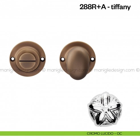 Nottolino per porta 288 Poggi Mariani su rosetta Tiffany cromo lucido - OC