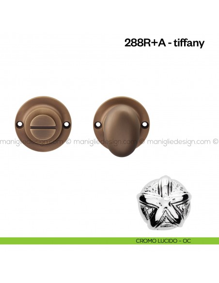 Nottolino per porta 288 Poggi Mariani su rosetta Tiffany cromo lucido - OC