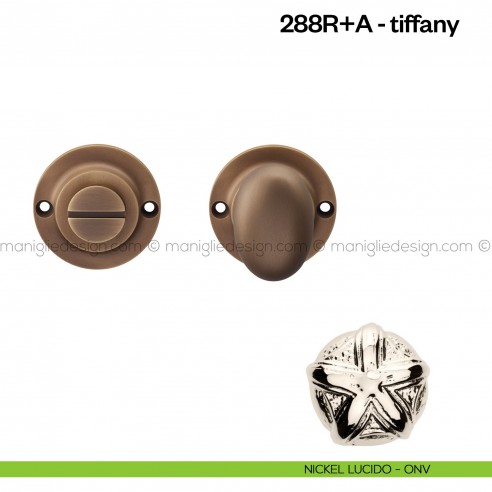 Nottolino per porta 288 Poggi Mariani su rosetta Tiffany nickel lucido - ONV