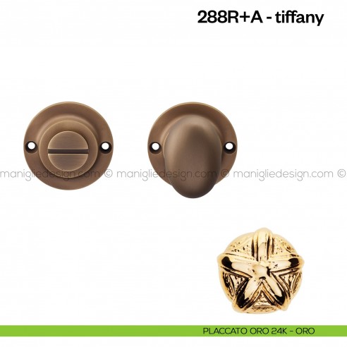 Nottolino per porta 288 Poggi Mariani su rosetta Tiffany placcato oro 24K - ORO