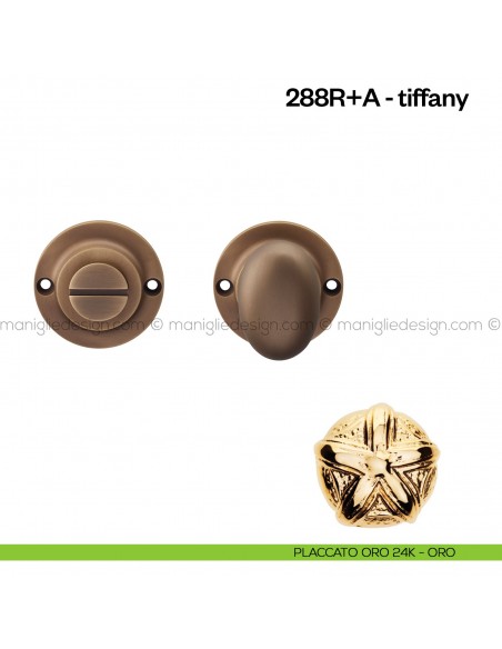 Nottolino per porta 288 Poggi Mariani su rosetta Tiffany placcato oro 24K - ORO