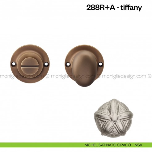 Nottolino per porta 288 Poggi Mariani su rosetta Tiffany nickel satinato opaco - NVS