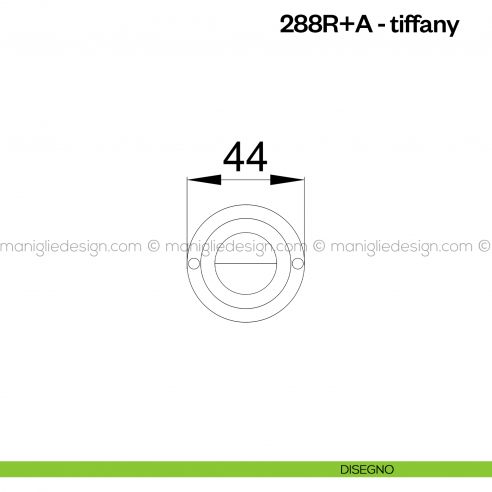 Nottolino per porta 288 Poggi Mariani su rosetta Tiffany disegno