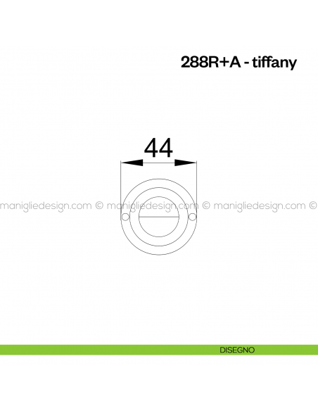 Nottolino per porta 288 Poggi Mariani su rosetta Tiffany disegno