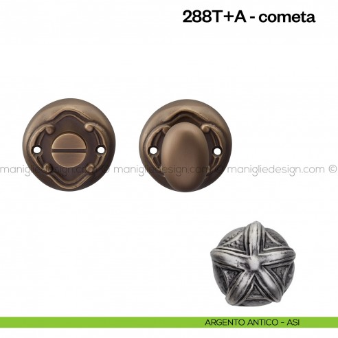 Nottolino per porta 288 Poggi Mariani su rosetta Cometa  argento antico - ASI
