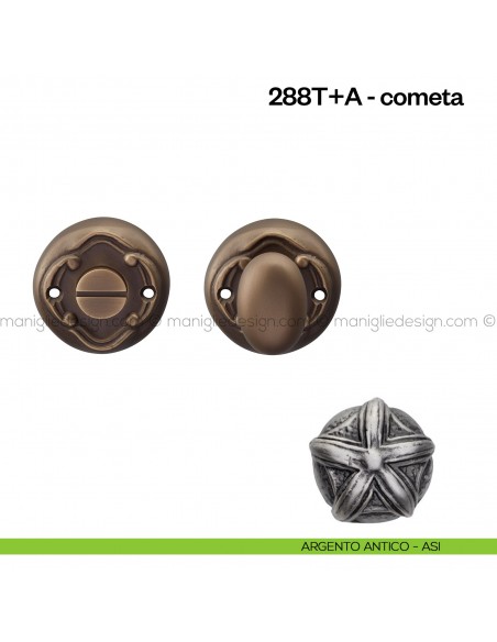 Nottolino per porta 288 Poggi Mariani su rosetta Cometa  argento antico - ASI