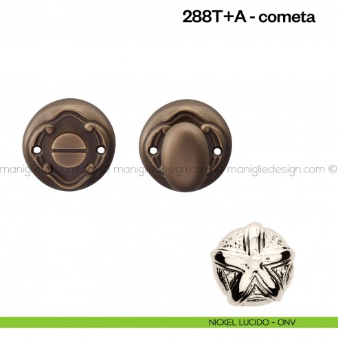Nottolino per porta 288 Poggi Mariani su rosetta Cometa nickel lucido - ONV