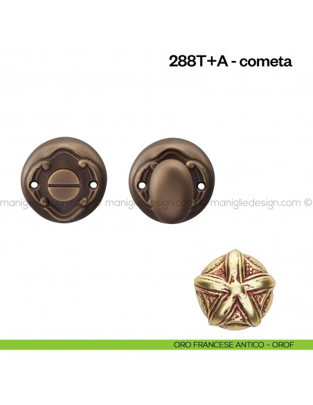 Nottolino per porta 288 Poggi Mariani su rosetta Cometa oro francese antico - OROF