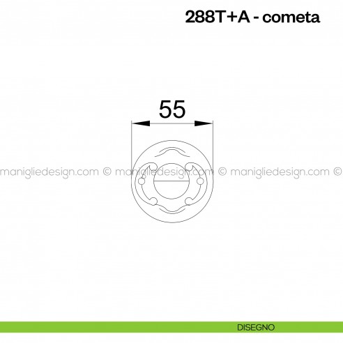 Nottolino per porta 288 Poggi Mariani su rosetta Cometa disegno