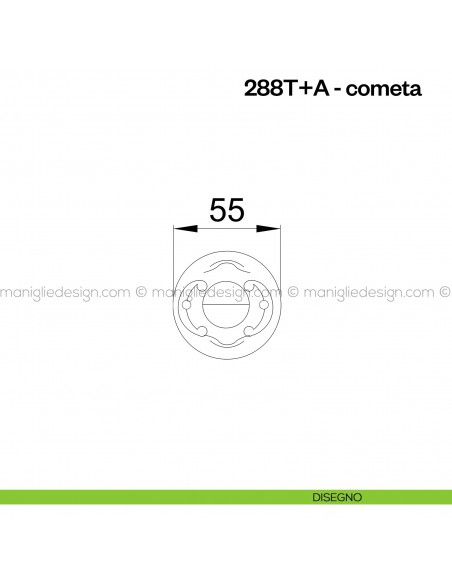 Nottolino per porta 288 Poggi Mariani su rosetta Cometa disegno