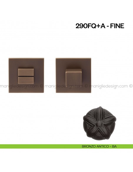 Nottolino per porta 290 Poggi Mariani su rosetta quadrata Fine bronzo antico - BA