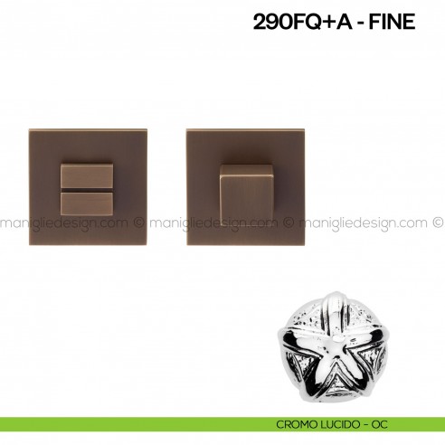 Nottolino per porta 290 Poggi Mariani su rosetta quadrata Fine cromo lucido - OC