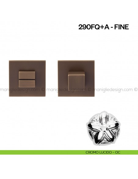 Nottolino per porta 290 Poggi Mariani su rosetta quadrata Fine cromo lucido - OC