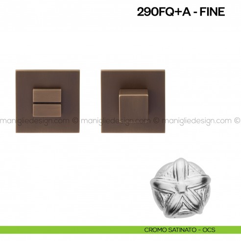 Nottolino per porta 290 Poggi Mariani su rosetta quadrata Fine cromo satinato opaco - OCS