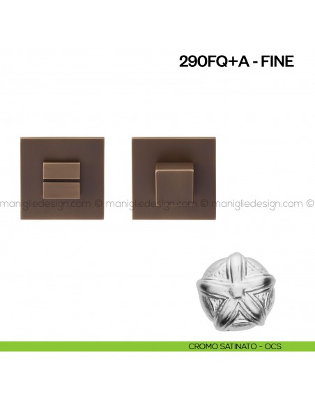 Nottolino per porta 290 Poggi Mariani su rosetta quadrata Fine cromo satinato opaco - OCS