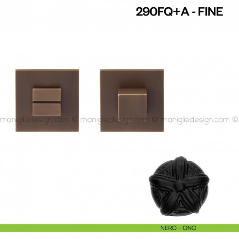Nottolino per porta 290 Poggi Mariani su rosetta quadrata Fine nero - ONO