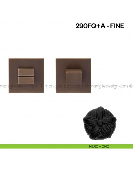 Nottolino per porta 290 Poggi Mariani su rosetta quadrata Fine nero - ONO