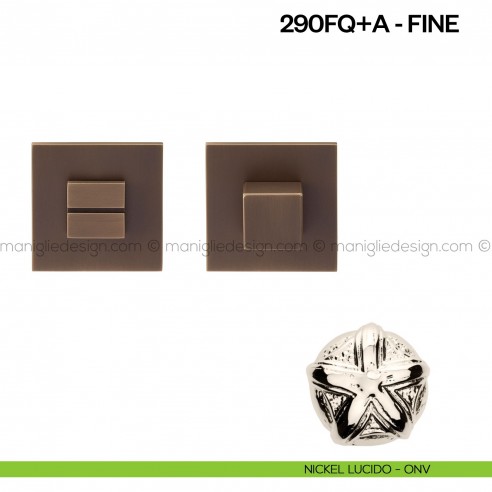 Nottolino per porta 290 Poggi Mariani su rosetta quadrata Fine nickel lucido - ONV