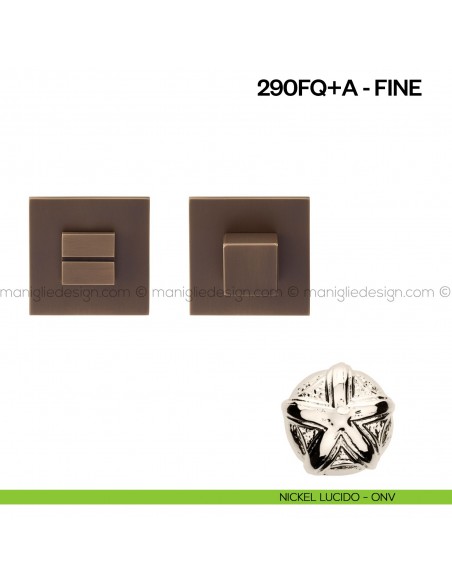 Nottolino per porta 290 Poggi Mariani su rosetta quadrata Fine nickel lucido - ONV