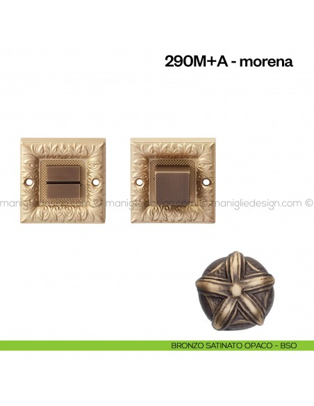 Nottolino per porta 290 Poggi Mariani su rosetta Morena bronzo satinato opaco - BSO