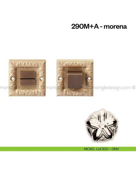 Nottolino per porta 290 Poggi Mariani su rosetta Morena nickel lucido - ONV