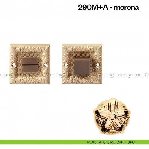 Nottolino per porta 290 Poggi Mariani su rosetta Morena placcato oro 24K - ORO