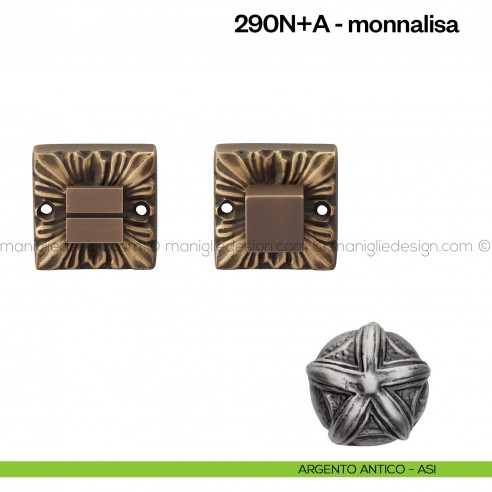 Nottolino per porta 290 Poggi Mariani su rosetta Monnalisa argento antico - ASI