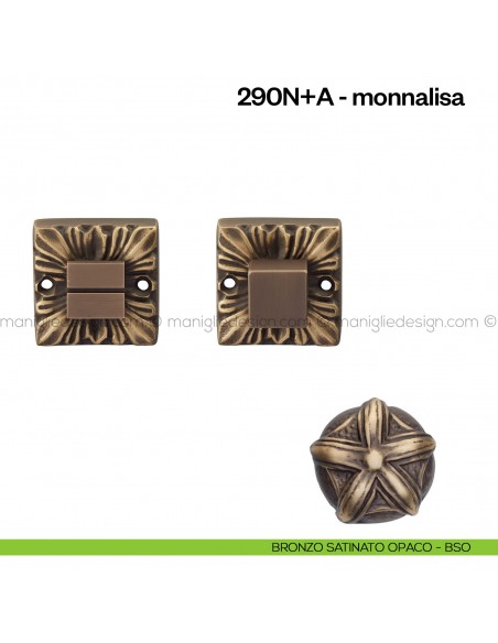 Nottolino per porta 290 Poggi Mariani su rosetta Monnalisa bronzo satinato opaco - BSO