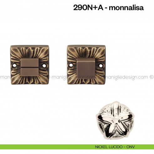 Nottolino per porta 290 Poggi Mariani su rosetta Monnalisa nickel lucido - ONV