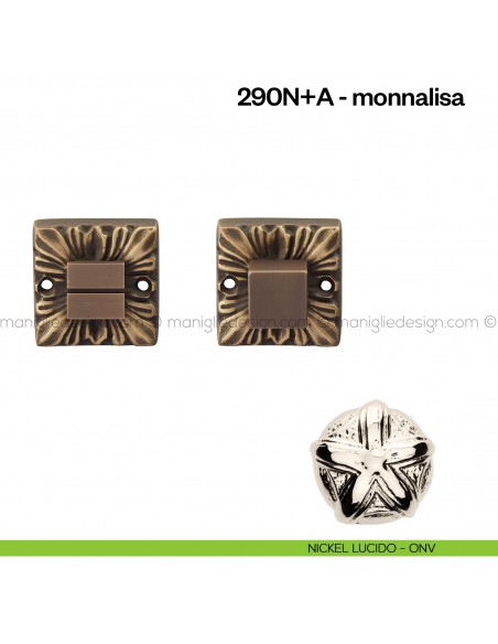 Nottolino per porta 290 Poggi Mariani su rosetta Monnalisa nickel lucido - ONV