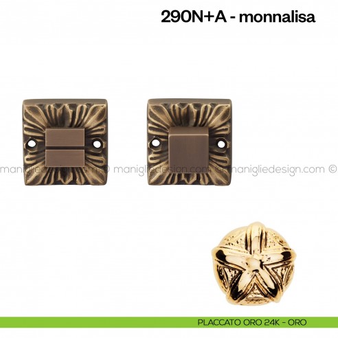 Nottolino per porta 290 Poggi Mariani su rosetta Monnalisa placcato oro 24K - ORO
