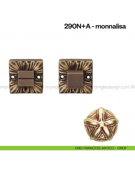 Nottolino per porta 290 Poggi Mariani su rosetta Monnalisa oro francese antico - OROF