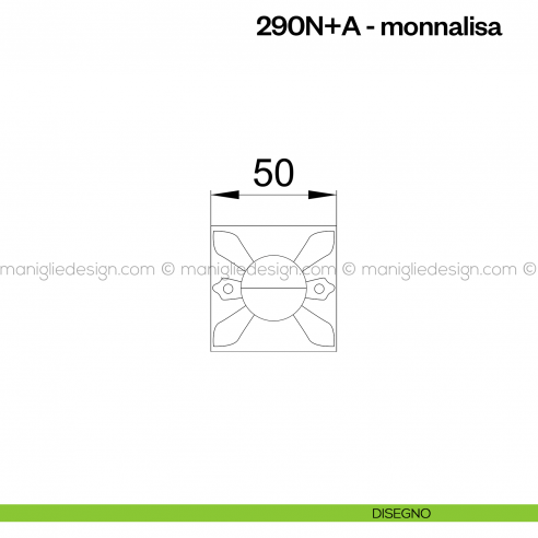 Nottolino per porta 290 Poggi Mariani su rosetta Monnalisa disegno