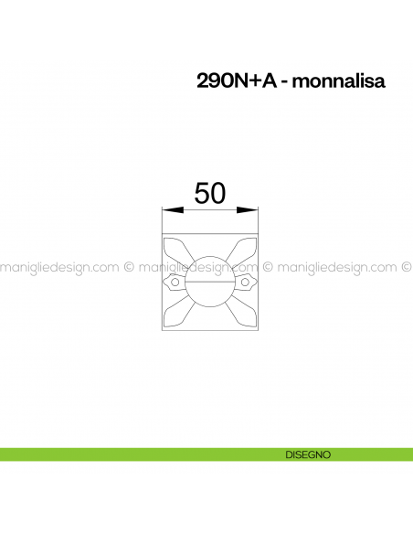 Nottolino per porta 290 Poggi Mariani su rosetta Monnalisa disegno
