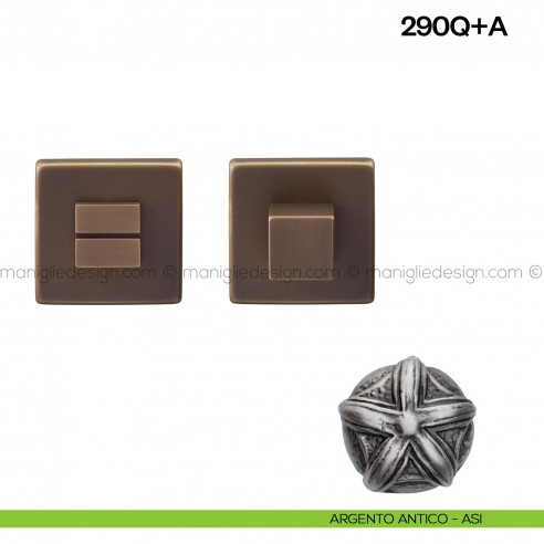 Nottolino per porta 290 Poggi Mariani su rosetta quadrata Vis argento antico - ASI