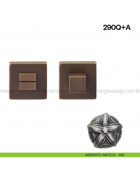 Nottolino per porta 290 Poggi Mariani su rosetta quadrata Vis argento antico - ASI