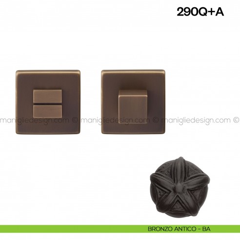 Nottolino per porta 290 Poggi Mariani su rosetta quadrata Vis bronzo antico - BA