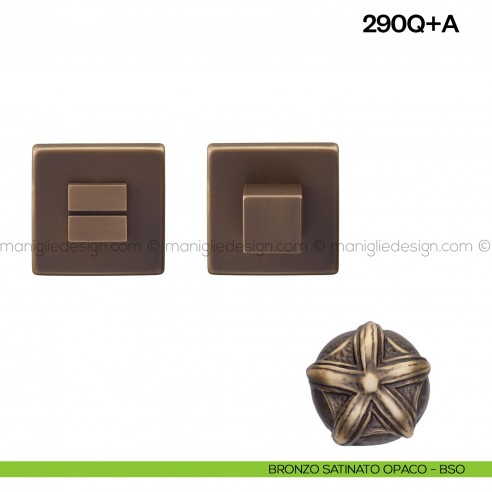 Nottolino per porta 290 Poggi Mariani su rosetta quadrata Vis bronzo satinato opaco - BSO