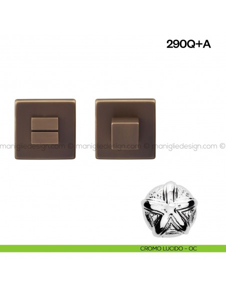 Nottolino per porta 290 Poggi Mariani su rosetta quadrata Vis cromo lucido - OC