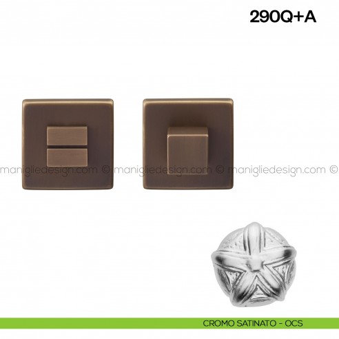 Nottolino per porta 290 Poggi Mariani su rosetta quadrata Vis cromo satinato opaco - OCS