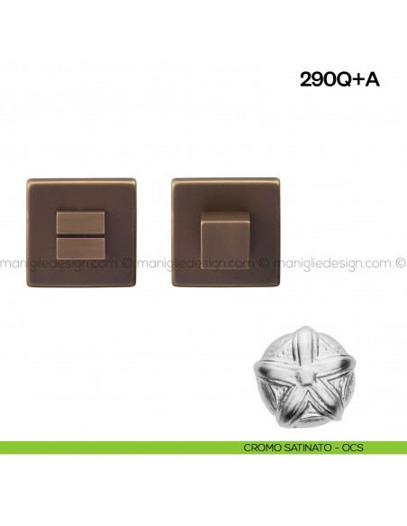 Nottolino per porta 290 Poggi Mariani su rosetta quadrata Vis cromo satinato opaco - OCS