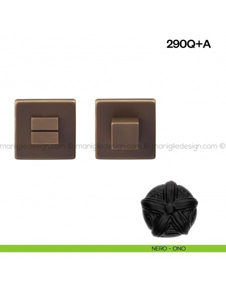 Nottolino per porta 290 Poggi Mariani su rosetta quadrata Vis nero - ONO