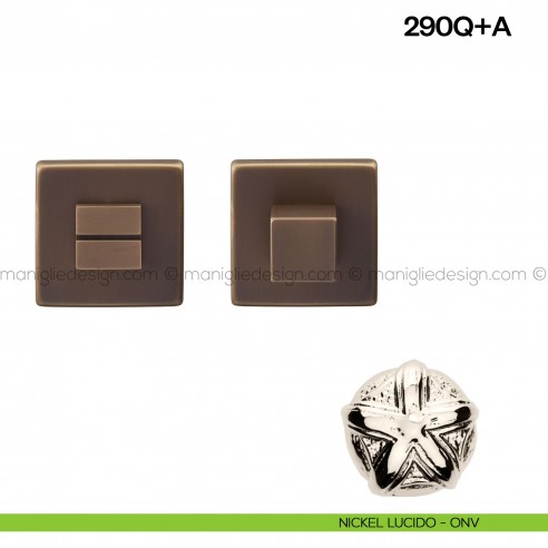 Nottolino per porta 290 Poggi Mariani su rosetta quadrata Vis nickel lucido - ONV